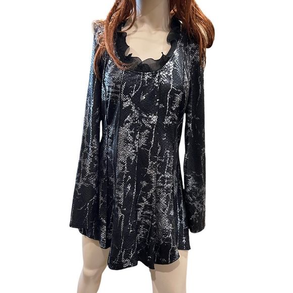 Frank Lyman size 10 dress - snakeskin - ruffled collar / stunning formal event - Picture 6 of 6